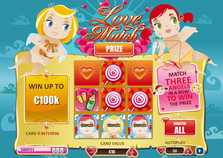 Play Scratch casino game Love Match